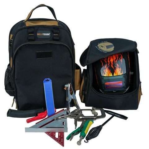 Heavy Duty Welding Backpack With Removable Helmet Bag And Mega Capacity Built Tough With Military Grade Fabric Cushioned Back Panel