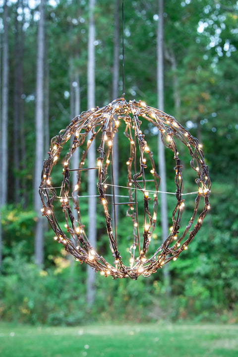 16 Inch LED Light Ball For Indoor And Outdoor Use With Warm White Lights Waterproof And Durable Lightweight Holiday Decor For Patio Or Wedding Displays Fold Flat Metal Frame For Easy Storage