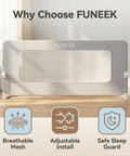 Swing Down Bed Rail Guard For Toddlers 59 Inch Long For King Twin Full Queen Beds with Breathable Mesh
