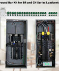 21 Terminal Grounding Bar Kit For BR And CH Series Load Centers shown with installed panels