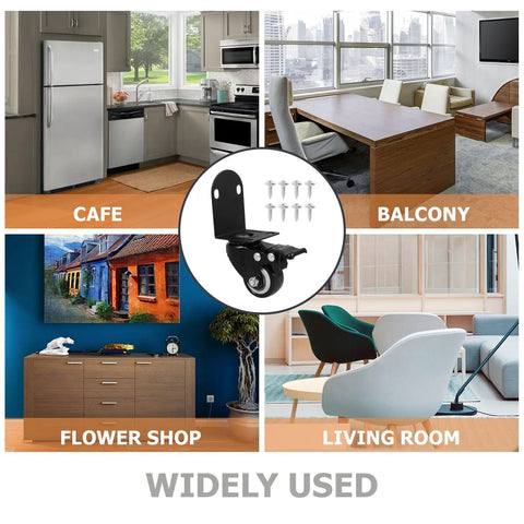Two Pack Two Inch Universal Swivel Replacement Caster Wheels With Quiet Polymer Build For Office Chairs And Desks Rolling Dang Smooth Across Carpets And Hardwood Floors With Easy Snap Mount in various room settings.