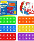 Ten Frame Math Manipulative Set For Elementary Kids with colorful boards and upgraded 20 task cards for engaging math practice.