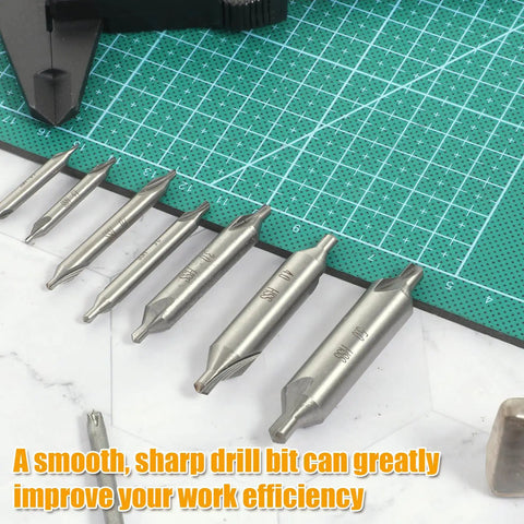 7 Piece M2 High Speed Steel Center Drill Bit Set With 60 Degree Countersink For Lathe And Metalworking Sizes 1.0 1.5 2.0 2.5 3.0 4.0 5.0 Durable Sharp Bits For Clean Holes