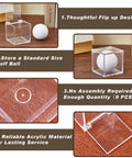 Nine Piece Golf Ball Display Cubes Set showcasing clear acrylic ball stands with flip-up design, 2.36 inch cube size.