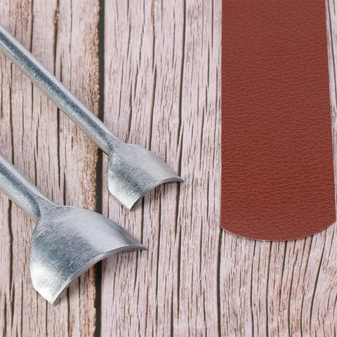 Arc Shaped Leather Edge Cutter Punch Set 7 Pieces Pro Grade Steel Heavy Duty Hand Punches For Crafting Straps Belts Wallets And Bags DIY Leatherwork Half Round Sizes From 10mm To 40mm close-up view