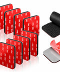 Heavy Duty Hook And Loop Adhesive Squares, 8 Pack, 1.97 X 1.57 Inches, shown with red backing and black hook material