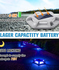 Solar Dock Lights For Driveways And Walkways 12 Pack Waterproof Aluminum LED Hexagon Step Lights No Brainer Dual Color Blue