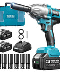 Half Inch Cordless Impact Wrench Beast With 21V Battery, 665 Ft-Lbs Loosening Torque, 3300 IPM, 2400 RPM, 6 Sockets And Case