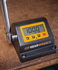 Torque Tester Bench Top Half Inch Drive 10 To 100 Foot Pounds 13.6 To 135.6 Newton Meters Four Readouts Inch Pounds Foot Pounds Newton Meters And Kilogram Centimeters Accuracy Plus Or Minus One Percent Model 89633 bench-top torque tester on workbench