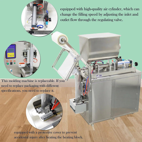 Zero Hassle Automatic Filling And Packaging Sealer With Horizontal Mixing Hopper 30 To 300 ML Stainless Steel Liquids Pastes Machine for sauces.
