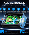 1500 Watt Pure Sine Wave Power Inverter Converts 12V DC To 120V AC with internal circuit protection features.