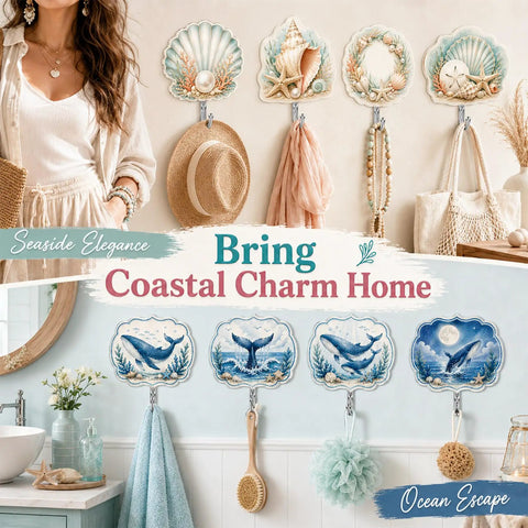 Top Shelf Apple Farmhouse Acrylic Wall Hooks With Hella Strong Adhesive Backing Super Cute Decorative Hanging Racks For Kitchen Counter Bathroom Shower Doors Quick Install Organization Solution Game Changer Sweet Country Vibes Set Of Four with assorted coastal designs.