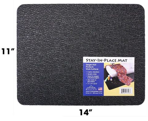 Stay In Place Machine Mat 11 By 14 Inch Three Sixteenth Inch Thick Foam Pad That Dampens Vibration And Noise For Sergers And Home Sewing, Doubles As A Pincushion And Works On Kitchen Appliances Tools And Laptops, Made In USA