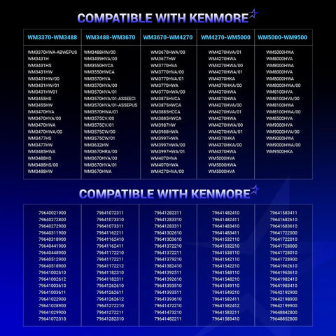 Compatibility chart for Plug And Play Drain Pump 4681EA2001T For LG Washers Like WM3170CW WM3270CW WM8100HVA WM2101HW
