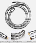 44 Inch Flexible Stainless Steel Pre Rinse Hose Replacement Kit For Commercial Kitchen Sink Faucets With Spray Valve