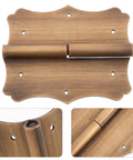 Heavy Duty Copper Door Hinges With Vintage Retro Style And Decorative Edges, internal box hinge details visible