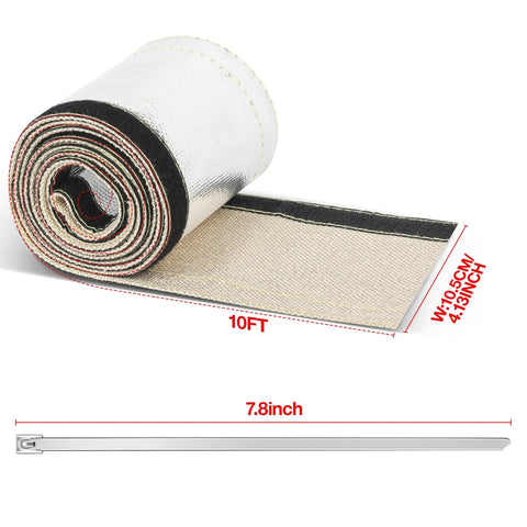 Beefy Aluminized Heat Sleeve Three Quarters Inch By Ten Feet With Hook And Loop Closure Heat Shield Sleeve Kit unrolled view