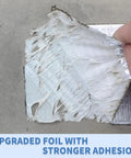 Close-up of Tough As Nails Heavy Duty Aluminum Foil Butyl Tape with Adhesive being applied, showing upgraded adhesion.