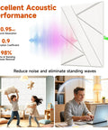 Super Easy Peel And Stick Acoustic Wall Panels High Density Polyester Fiber Sound Absorbing Tiles 12 Pack Snow White noise reducer for home studio.