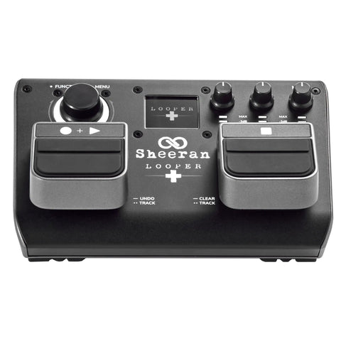 Top view of a Dual Track Looper Pedal For Guitar Bass Keyboard And Vocals With 128 Loops Storage 4 Looping Modes Color LED Screen