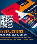 Instruction booklet for All Purpose Super Glue 25g Quick Drying Clear Adhesive For Metal Plastic Wood Ceramic Glass Repairs.