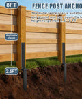 Heavy Duty H-Frame Fence Post Repair Kit shown with a metal anchor, suitable for 2.5 to 8 FT fence height adjustments.