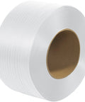 Three Eighths Inch Embossed Machine Grade Polypropylene Strapping 12900 Feet 8x8 Core Heavy Duty Strapping white roll