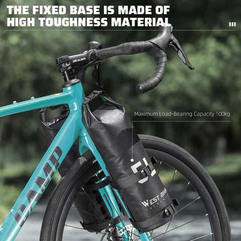 5L Waterproof Bike Fork Bag For Mountain And Road Bikes Front Pannier Dry Bag With Roll Top Closure on bicycle fork
