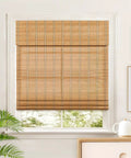 Natural Material Roman Shades For Windows Light Filtering Cordless Roman Curtains Easy Install Window Blinds 36 W X 64 H