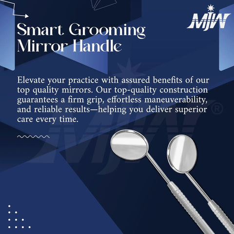 Dope Multi Use Dental Mirror 6.5 Inch Stainless Steel With Non Slip Handle For Teeth Care Lash Extensions And Pet Inspections Rust Resistant Easy Reach Grooming Tool For Home And Pros, smart grooming mirror handle