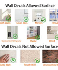 Surfaces allowed and not allowed for Colorful 3D Butterfly Wall Decor Set With Magnets And Glue Dots Dual Attachment