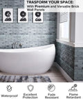 Bathroom with 3D Faux Brick PVC Wall Panel For Full Wall Coverage, Heat Scratch Moisture Resistant Finish, Light Brick Look