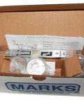 Double Cylinder Iron Gate Mortise Lock Set In Satin Chrome, Right Hand Reverse, 2-1/2 Inch Backset, 1 Inch Deadbolt, in box