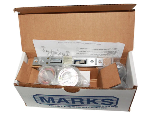 Double Cylinder Iron Gate Mortise Lock Set In Satin Chrome, Right Hand Reverse, 2-1/2 Inch Backset, 1 Inch Deadbolt, in box