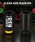 Heavy Duty Thirty Five Millimeter Deep Impact Socket With One Half Inch Drive For Axle Nut Removal Six Point Chrome Moly Steel Black Phosphate Finish Oil Filter Socket Set Built For Auto Repair Workhorse For Tough Jobs, showing clear size marking