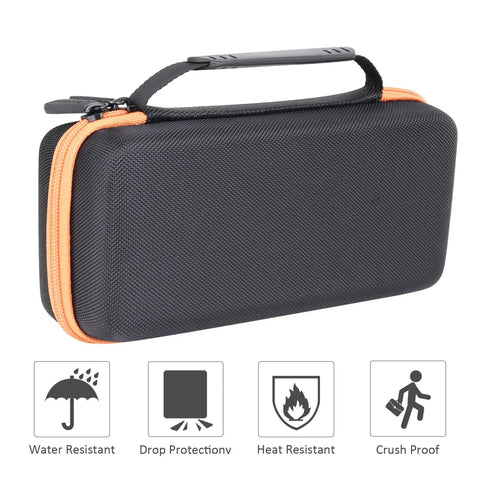 Hard Carrying Case Replacement for WORX WX081L WX082L ZipSnip Cordless Scissors Tool with orange zip and black handle, featuring icons for water, drop, heat, and crush resistance