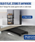 4-Tier Folding Metal Storage Rack With Wheels No-Assembly Heavy Duty Shelving Unit 600 Lb Capacity Collapsible and Mobile Organizer for Kitchen Pantry Bathroom and Closet Easy Setup, 4-inch slim profile under bed