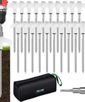 12 Pack 8 Inch Heavy Duty Screw In Tent Stakes Glow In The Dark Ground Anchors with hex socket driver and storage bag