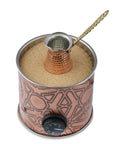 Turkish Copper Hot Sand Coffee Maker With Electric Heater 110V-220V Small Coffee Pot Included Gift Ready Turkish Coffee Set For Home Cafe Vibe