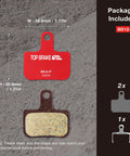 Ceramic Disc Brake Pads For SRAM Level Ultimate Force Red AXS And XC MTB Silent Option, dimensions shown, front and back view