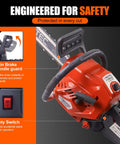Product features of Heavy Hitter 68cc Gas Chainsaw With 22 Or 24 Inch Bar, 2 Cycle Engine Power for safety in tree felling and logging