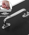 Portable Aluminum Tool Box With Ergonomic Handle And Enhanced Security Lock Heavy Duty Handheld Metal Storage Case Handle Detail