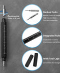 Premium Watch Band Tool Kit For Easy Removal And Installation Of Spring Bar Pins, Stainless Steel Fork Tool With Caps, Includes Cleaning Cloth