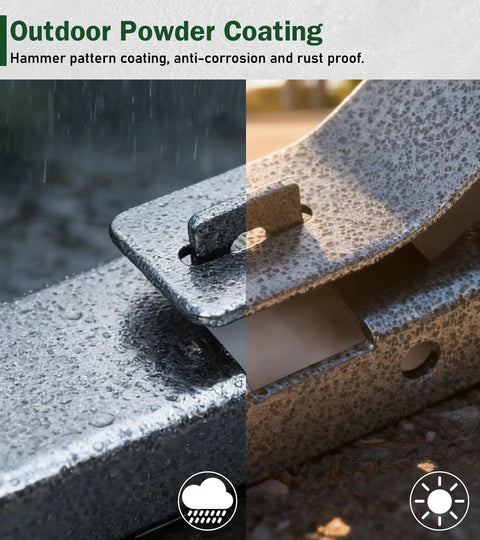 Close-up of outdoor powder coated steel from the Three Place Weed Eater Rack for Trailer With Three Locks Open Trimmer Rack Holder
