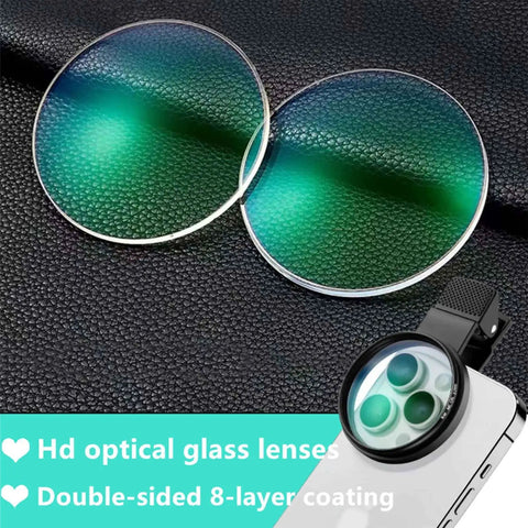 Clip On CPL Polarizer Filter For Smartphones With Pro Grade Optical Glass And Double Sided Coating shown with detachable lens.