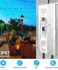 Rugged 400W IP67 Waterproof LED Driver Power Supply 90-140V AC To 24V DC 16.6A with patio lights in rain