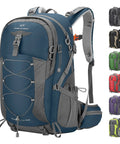 40L Lightweight Hiking Backpack With Rain Cover Ripstop 210D Nylon Daypack For Camping And Trekking Water Resistant