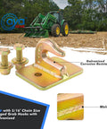 Three Eighths Inch G70 Tractor Bucket Grab Hook Bolt On Forged Steel No Backer Plate Built Tough For Tractor Loader Buckets