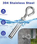 Four Pack Expansion Eyebolt Anchors For Concrete Walls, One Quarter Inch By Three And One Half Inch, Heavy Duty 304 Stainless Steel Eyebolts, Concrete Wall Anchors Set With Included Drill Bit, Perfect For Securing Heavy Gear