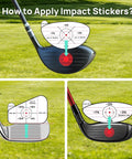 Guide for applying Left Handed Golf Impact Tape For All Clubs on drivers, irons, woods for swing analysis and feedback.